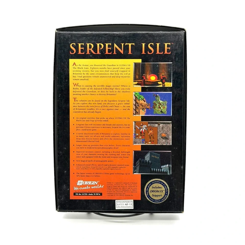 Ultima VII Part Two Serpent Isle Silver Seed Expansion Clue Book Big Box CIB PC